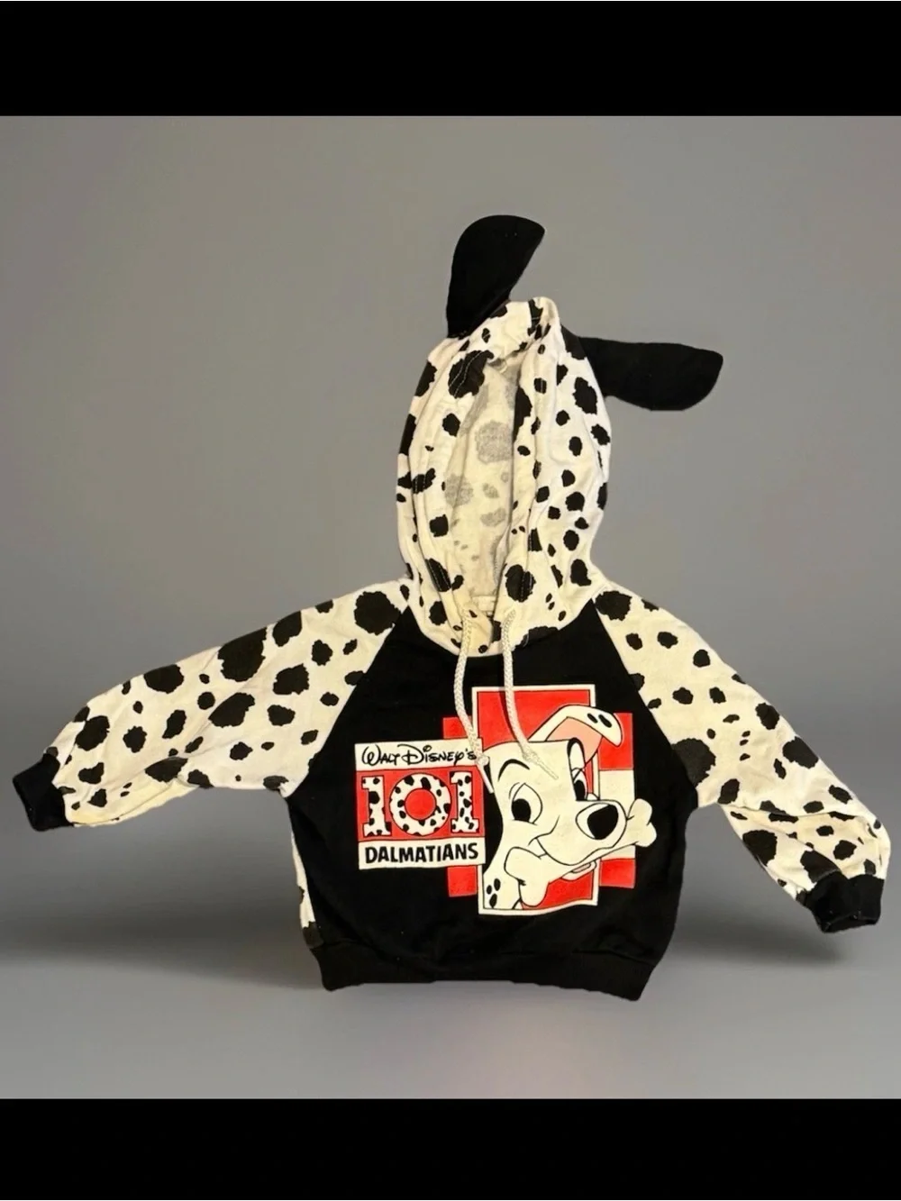 Disney 101 Dalmatians Puppy Ear Hoodie Size 12 Months Vintage 90s